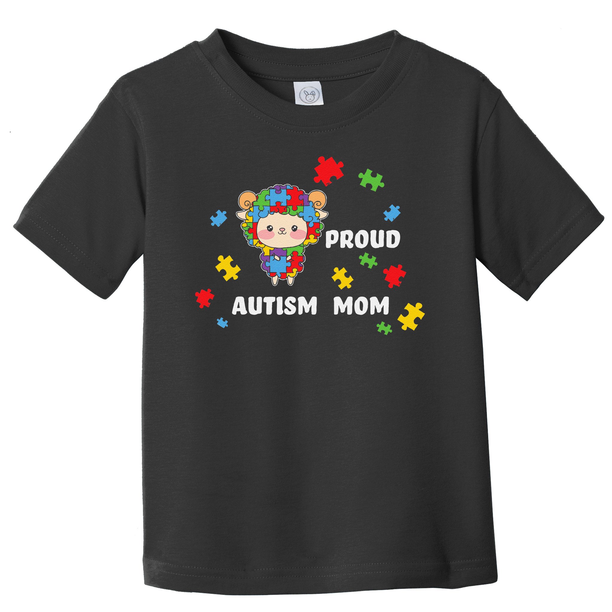 Cute Autism Awareness Women - Proud Autism Mom Lamb Puzzle Toddler T-Shirt