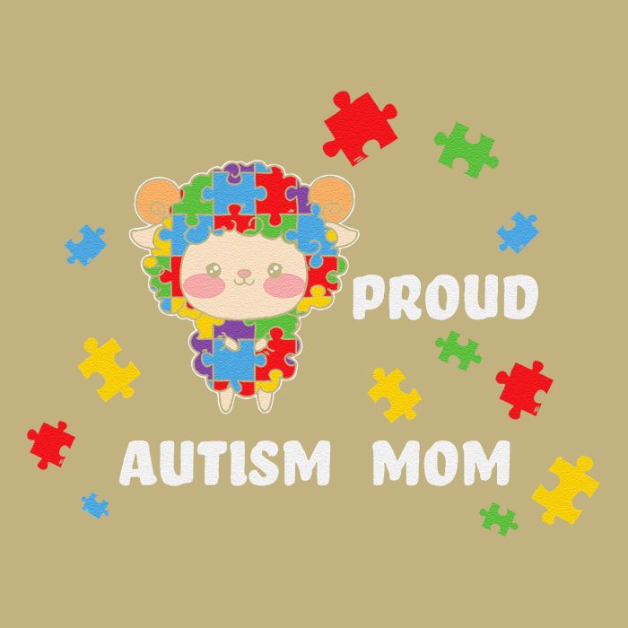 Cute Autism Awareness Women - Proud Autism Mom Lamb Puzzle Cooling Performance Crew T-Shirt