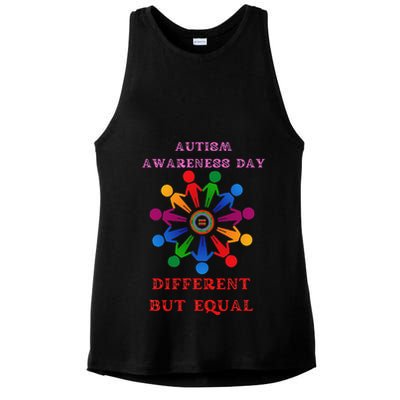Cool Autism Awareness Day Different But Equal Ladies PosiCharge Tri-Blend Wicking Tank
