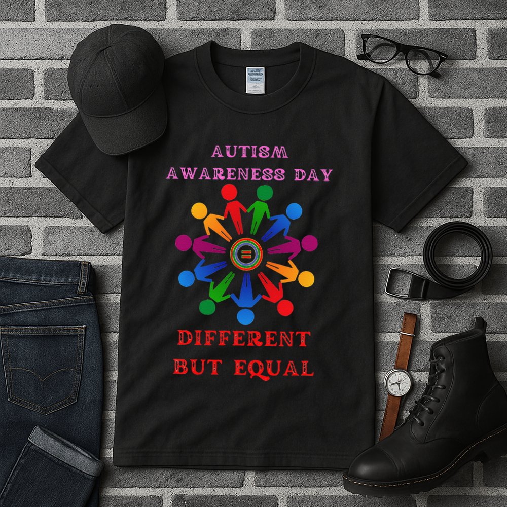 Cool Autism Awareness Day Different But Equal Tall T-Shirt