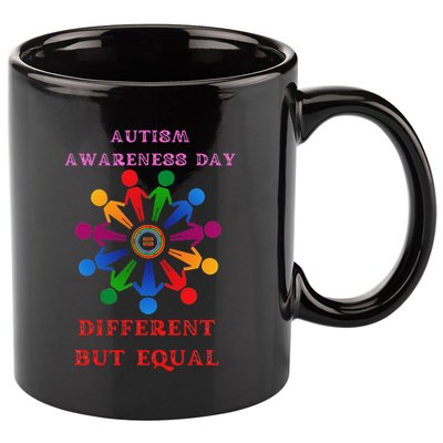 Cool Autism Awareness Day Different But Equal 11oz C Handle Ceramic Mug