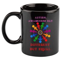 Cool Autism Awareness Day Different But Equal 11oz C Handle Ceramic Mug