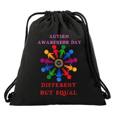 Cool Autism Awareness Day Different But Equal Drawstring Bag
