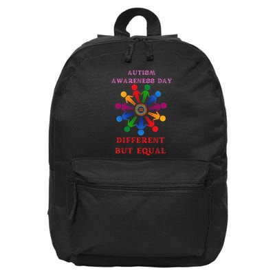 Cool Autism Awareness Day Different But Equal 16 in Basic Backpack