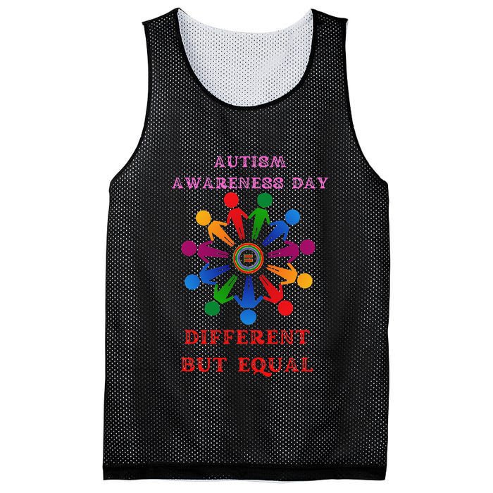 Cool Autism Awareness Day Different But Equal Mesh Reversible Basketball Jersey Tank