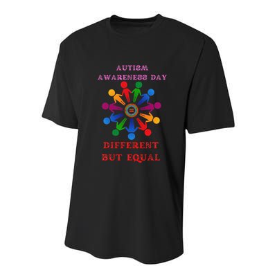 Cool Autism Awareness Day Different But Equal Youth Performance Sprint T-Shirt
