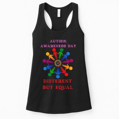 Cool Autism Awareness Day Different But Equal Womens Tank Top