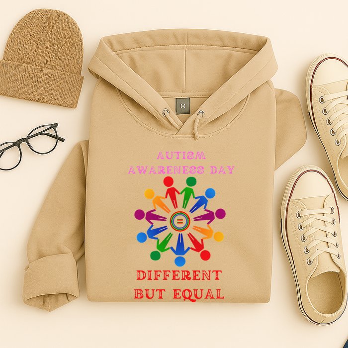 Cool Autism Awareness Day Different But Equal Hoodie