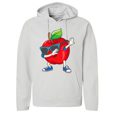 Cool Apple Art Apple Picking Apple Lover Performance Fleece Hoodie