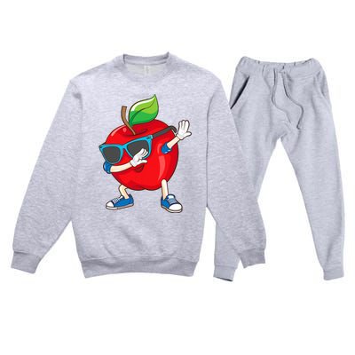 Cool Apple Art Apple Picking Apple Lover Premium Crewneck Sweatsuit Set