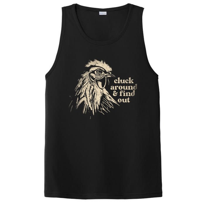 Cluck Around And Find Out Funny Chicken Parody Kawai Animal PosiCharge Competitor Tank