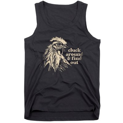 Cluck Around And Find Out Funny Chicken Parody Kawai Animal Tank Top