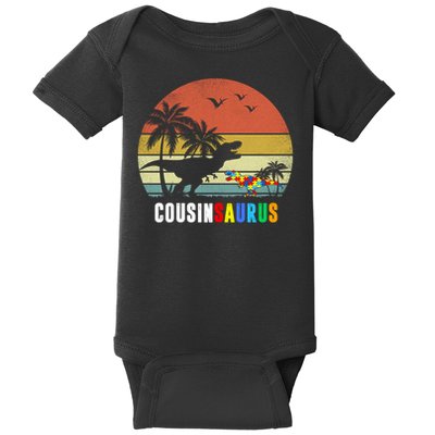 Cousinsaurus Autism Awareness Cousin Dinosaur T Rex Cute Gift Baby Bodysuit