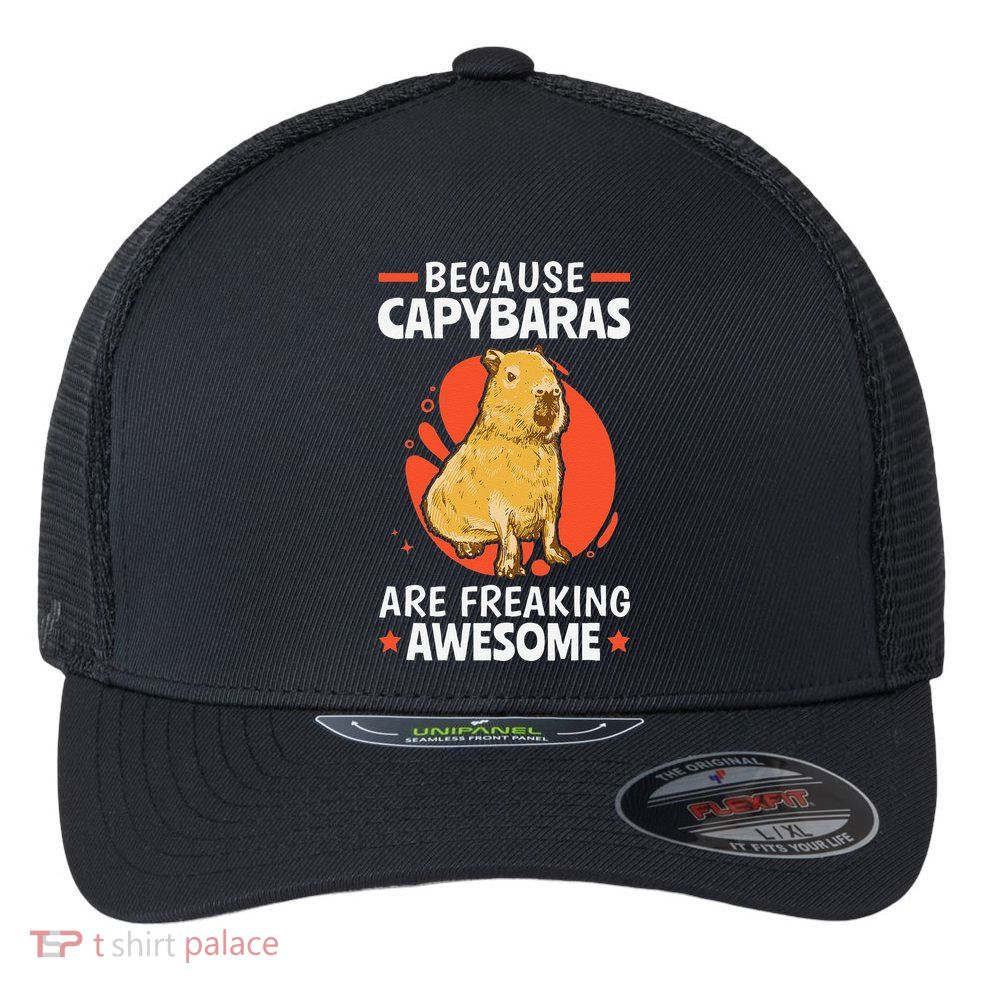 Capybaras Are Awesome Rodent Grasseater Capybara Flexfit Unipanel Trucker Cap