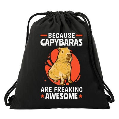 Capybaras Are Awesome Rodent Grasseater Capybara Drawstring Bag