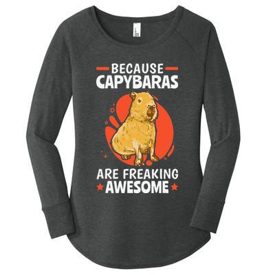 Capybaras Are Awesome Rodent Grasseater Capybara Women's Perfect Tri Tunic Long Sleeve Shirt