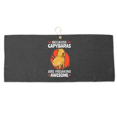 Capybaras Are Awesome Rodent Grasseater Capybara Large Microfiber Waffle Golf Towel