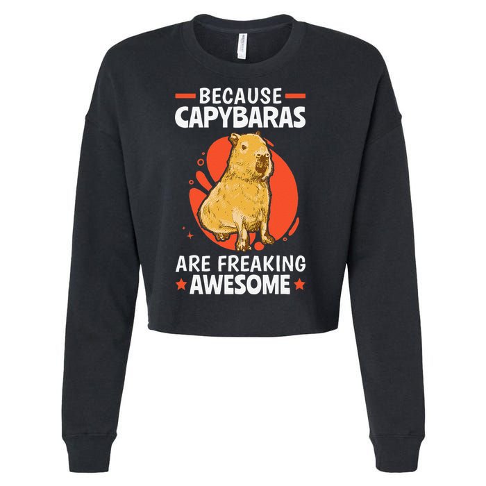 Capybaras Are Awesome Rodent Grasseater Capybara Cropped Pullover Crew
