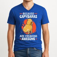 Capybaras Are Awesome Rodent Grasseater Capybara V-Neck T-Shirt