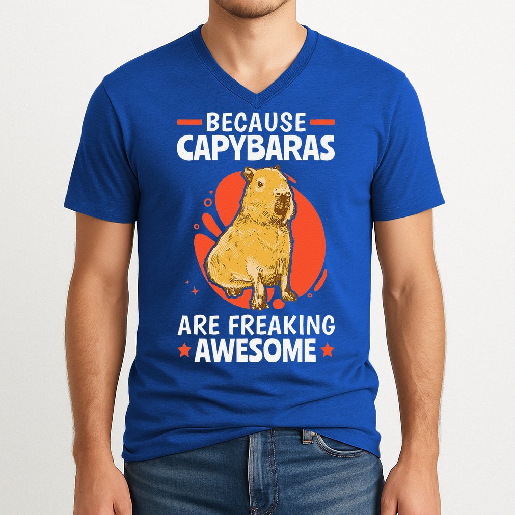 Capybaras Are Awesome Rodent Grasseater Capybara V-Neck T-Shirt