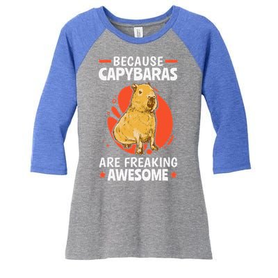 Capybaras Are Awesome Rodent Grasseater Capybara Women's Tri-Blend 3/4-Sleeve Raglan Shirt