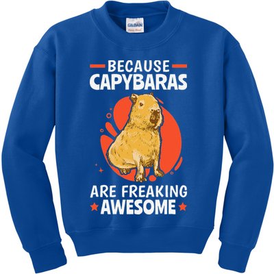 Capybaras Are Awesome Rodent Grasseater Capybara Kids Sweatshirt