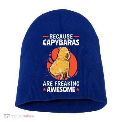 Capybaras Are Awesome Rodent Grasseater Capybara Short Acrylic Beanie