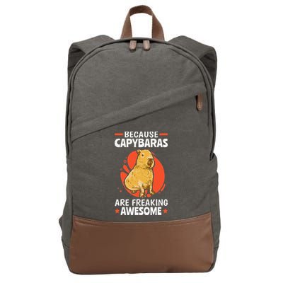Capybaras Are Awesome Rodent Grasseater Capybara Cotton Canvas Backpack