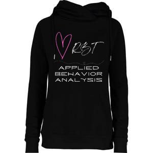 Cheerful and Adorable Design for ABA Therapist RBT Womens Funnel Neck Pullover Hood