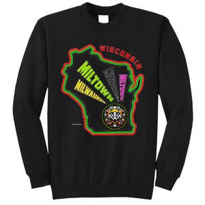 Classic African American Multicolor Wisconsin Milwaukee Map Sweatshirt