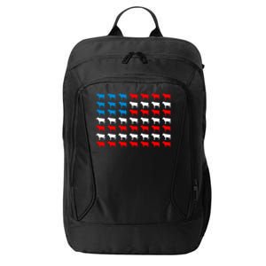 Cow Animal American Flag Independence Day 4th Of July Cute Gift City Backpack