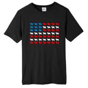 Cow Animal American Flag Independence Day 4th Of July Cute Gift Tall Fusion ChromaSoft Performance T-Shirt