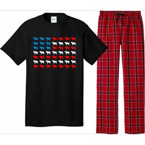 Cow Animal American Flag Independence Day 4th Of July Cute Gift Pajama Set