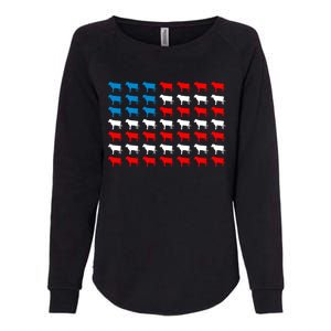 Cow Animal American Flag Independence Day 4th Of July Cute Gift Womens California Wash Sweatshirt