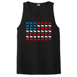 Cow Animal American Flag Independence Day 4th Of July Cute Gift PosiCharge Competitor Tank