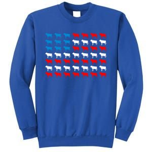 Cow Animal American Flag Independence Day 4th Of July Cute Gift Sweatshirt