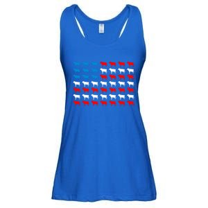 Cow Animal American Flag Independence Day 4th Of July Cute Gift Ladies Essential Flowy Tank