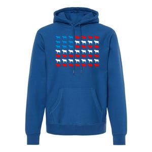 Cow Animal American Flag Independence Day 4th Of July Cute Gift Premium Hoodie