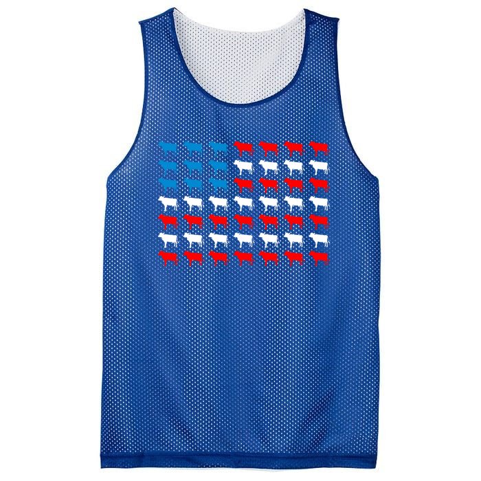 Cow Animal American Flag Independence Day 4th Of July Cute Gift Mesh Reversible Basketball Jersey Tank