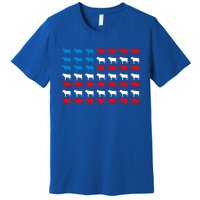 Cow Animal American Flag Independence Day 4th Of July Cute Gift Premium T-Shirt