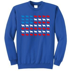 Cow Animal American Flag Independence Day 4th Of July Cute Gift Tall Sweatshirt