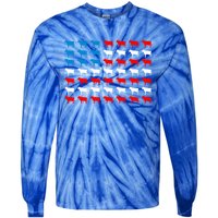 Cow Animal American Flag Independence Day 4th Of July Cute Gift Tie-Dye Long Sleeve Shirt