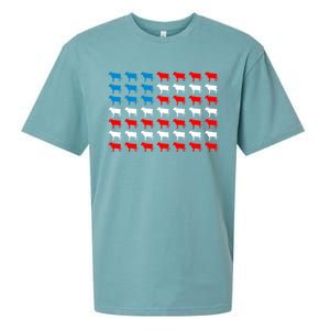 Cow Animal American Flag Independence Day 4th Of July Cute Gift Sueded Cloud Jersey T-Shirt