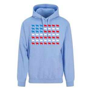 Cow Animal American Flag Independence Day 4th Of July Cute Gift Unisex Surf Hoodie