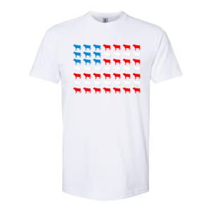 Cow Animal American Flag Independence Day 4th Of July Cute Gift Softstyle CVC T-Shirt