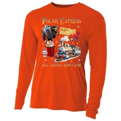 Christmas All Aboard Polar .Express North Pole Xmas Santa Gift Cooling Performance Long Sleeve Crew