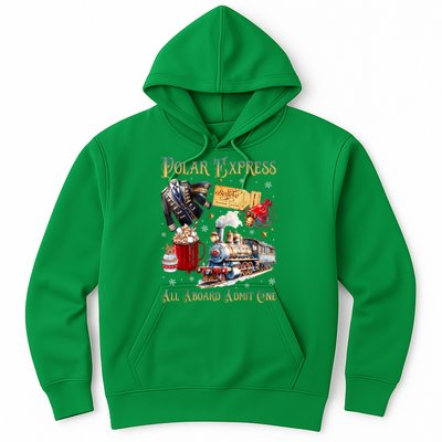 Christmas All Aboard Polar .Express North Pole Xmas Santa Gift Hoodie