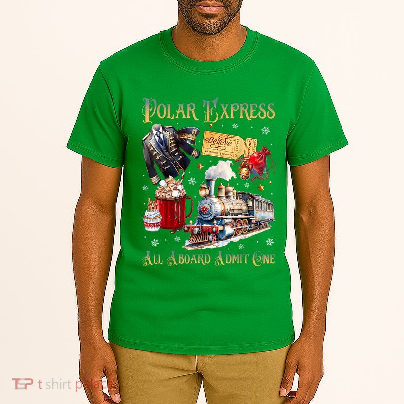 Christmas All Aboard Polar .Express North Pole Xmas Santa Gift Tall T-Shirt