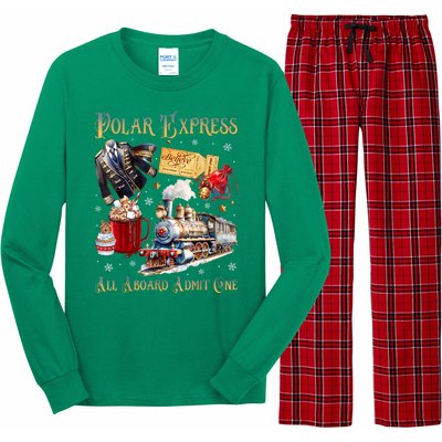 Christmas All Aboard Polar .Express North Pole Xmas Santa Gift Long Sleeve Pajama Set