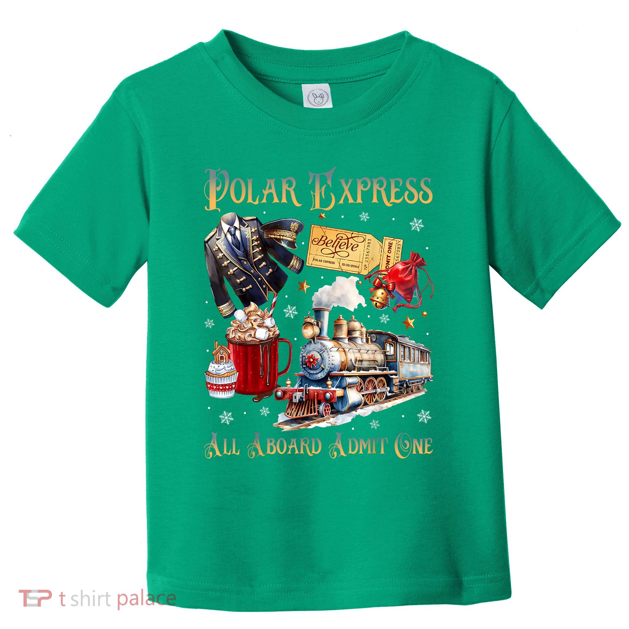 Christmas All Aboard Polar .Express North Pole Xmas Santa Gift Toddler T-Shirt